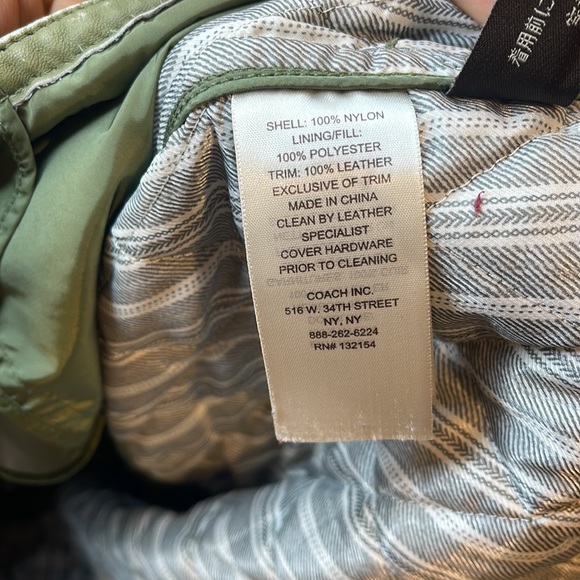 Coach Authentic Women’s Legacy Quilted Jacket Leather Juniper Size Small - Picture 8 of 8